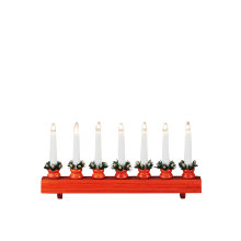 Adventsljusstake 7-armad Röd Konstsmide